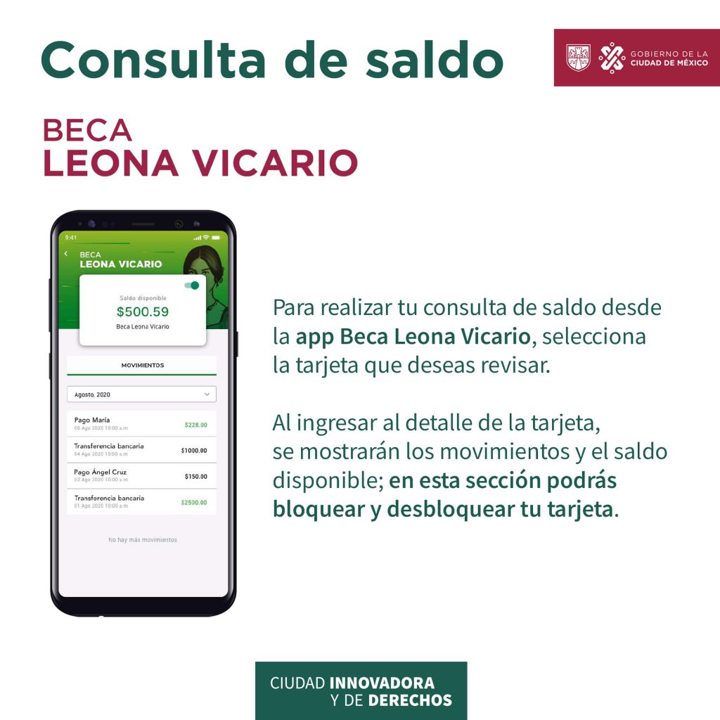 beca leona vicario como consultar el saldo en la app