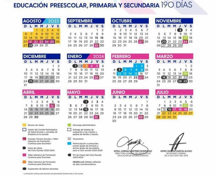 calendario escolar aguascalientes 2024 vacaciones y fechas