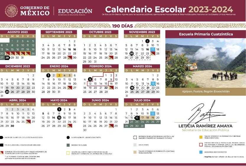 cuales son las fechas del calendario escolar bcs 2024