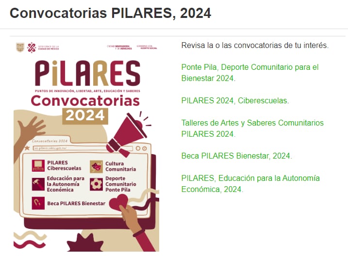cuales son los pilares de la convocatoria prepa pilares 2024