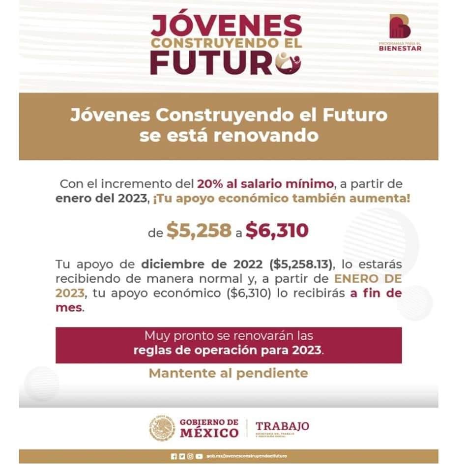 cuanto es el pago de jovenes construyendo el futuro un programa de oportunidades para los jovenes