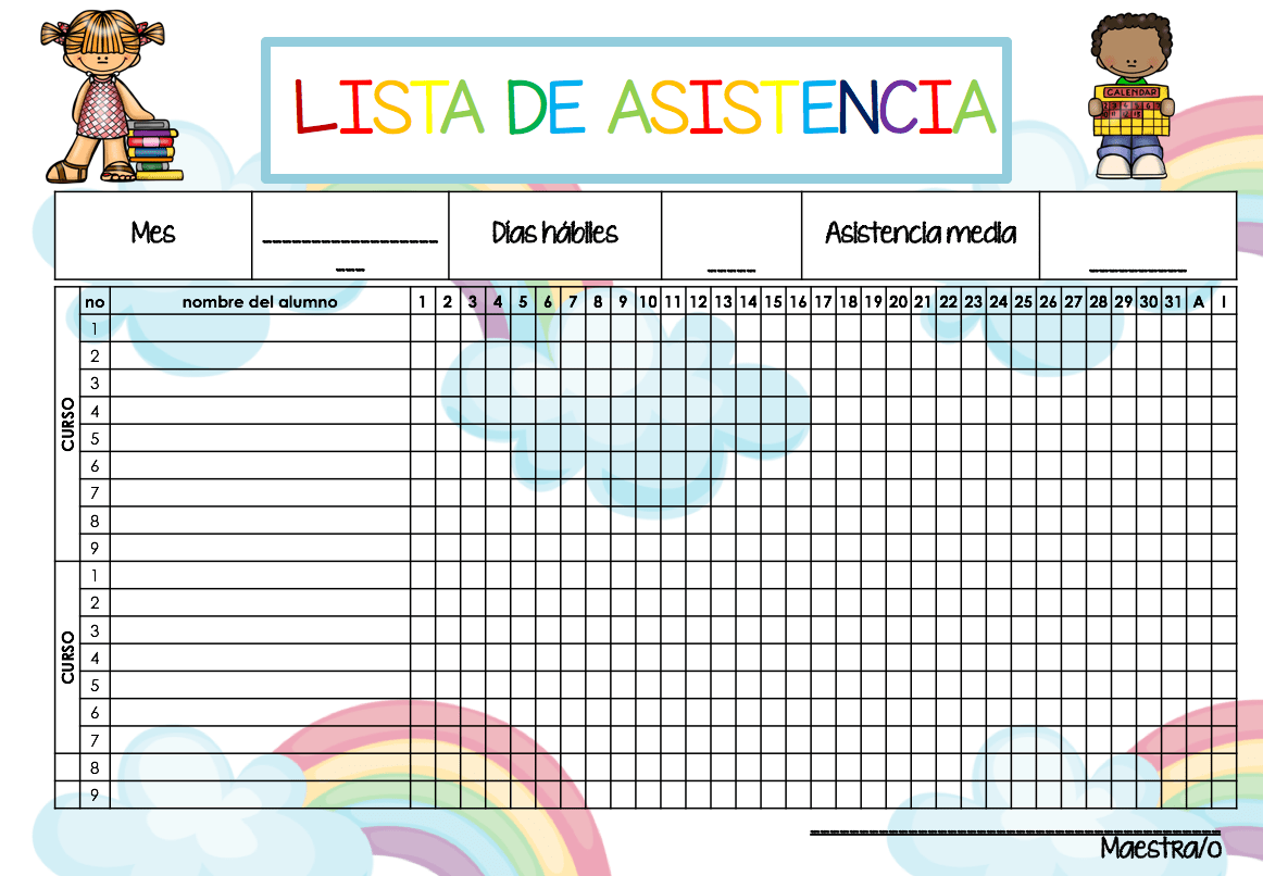decoradas listas de asistencia preescolar una herramienta esencial para organizar y embellecer tu salon de clases