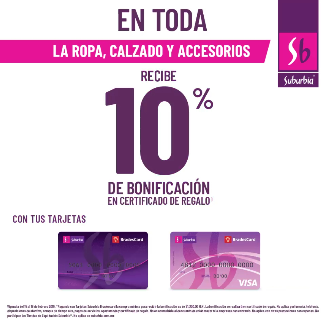 donde puedo usar mi tarjeta suburbia