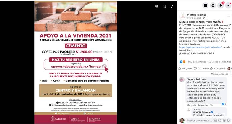invitab apoyo a la vivienda 2024 y registro en tabasco